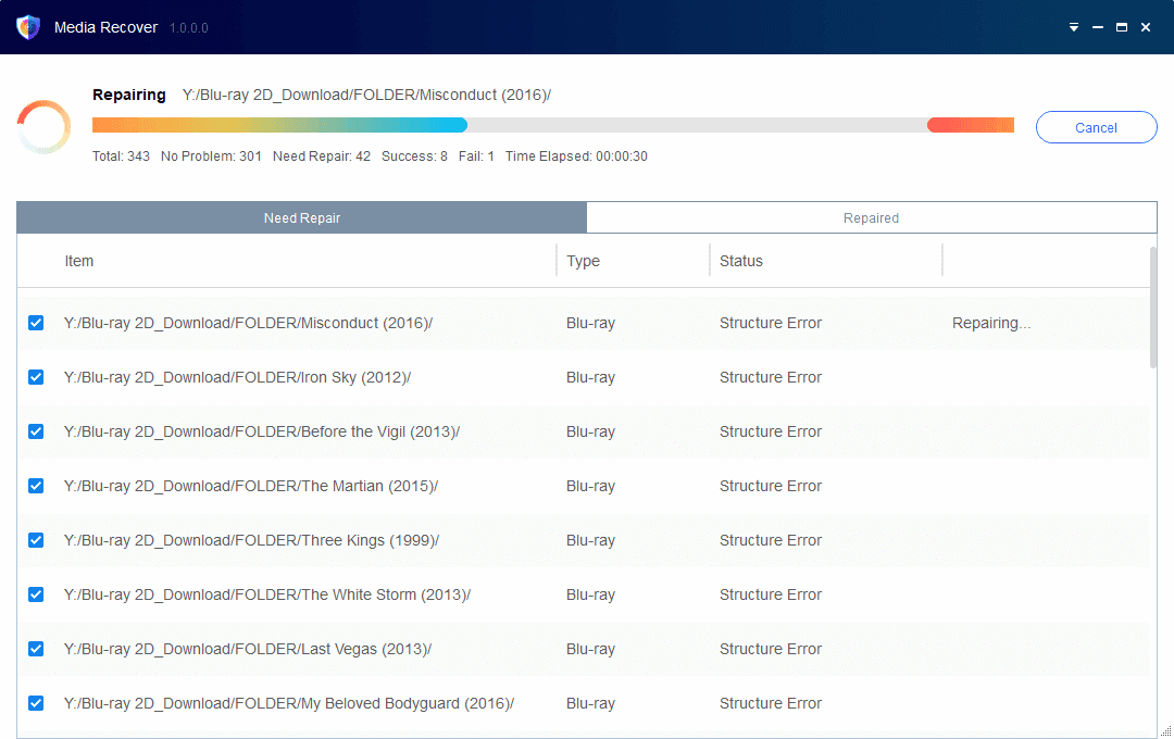 media recover for DVD