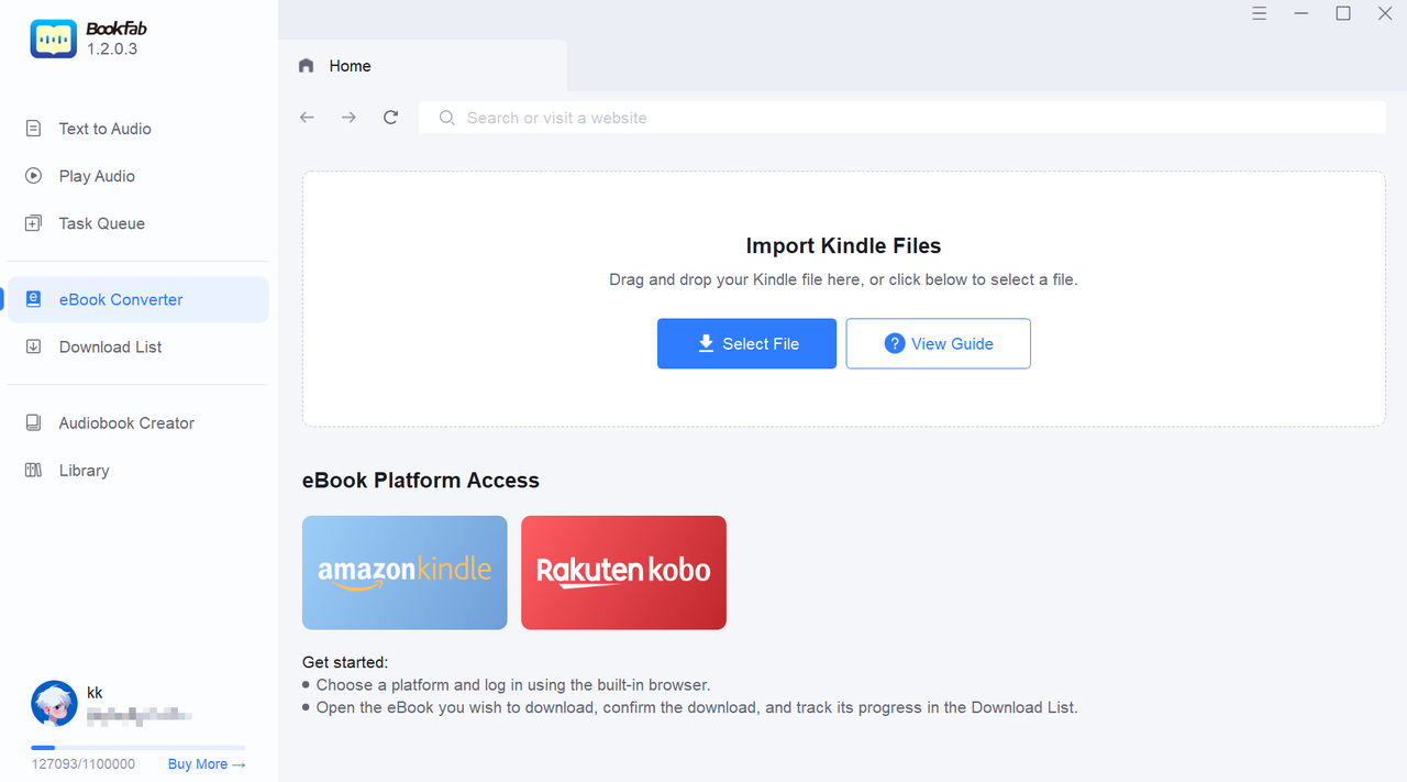 log in to kindle