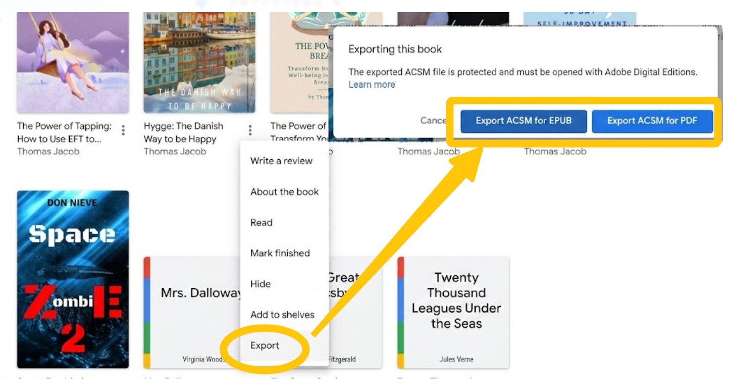 Download Google Books as PDF from the Google Play Store
