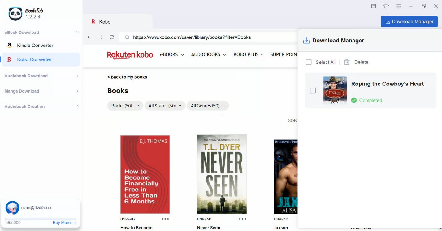 Entfernen Sie DRM von EPUB mit dem BookFab Kobo Converter