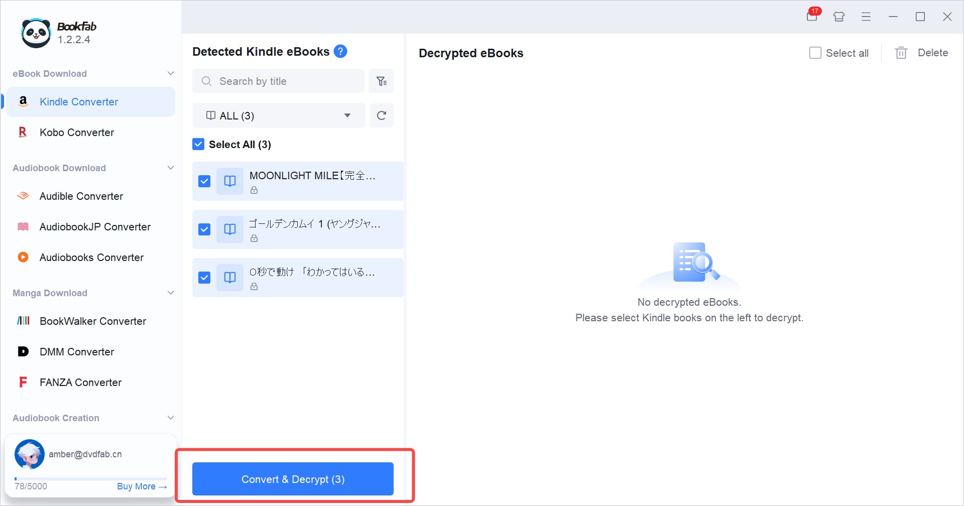 Best Kindle DRM removal tool: BookFab Kindle Converter