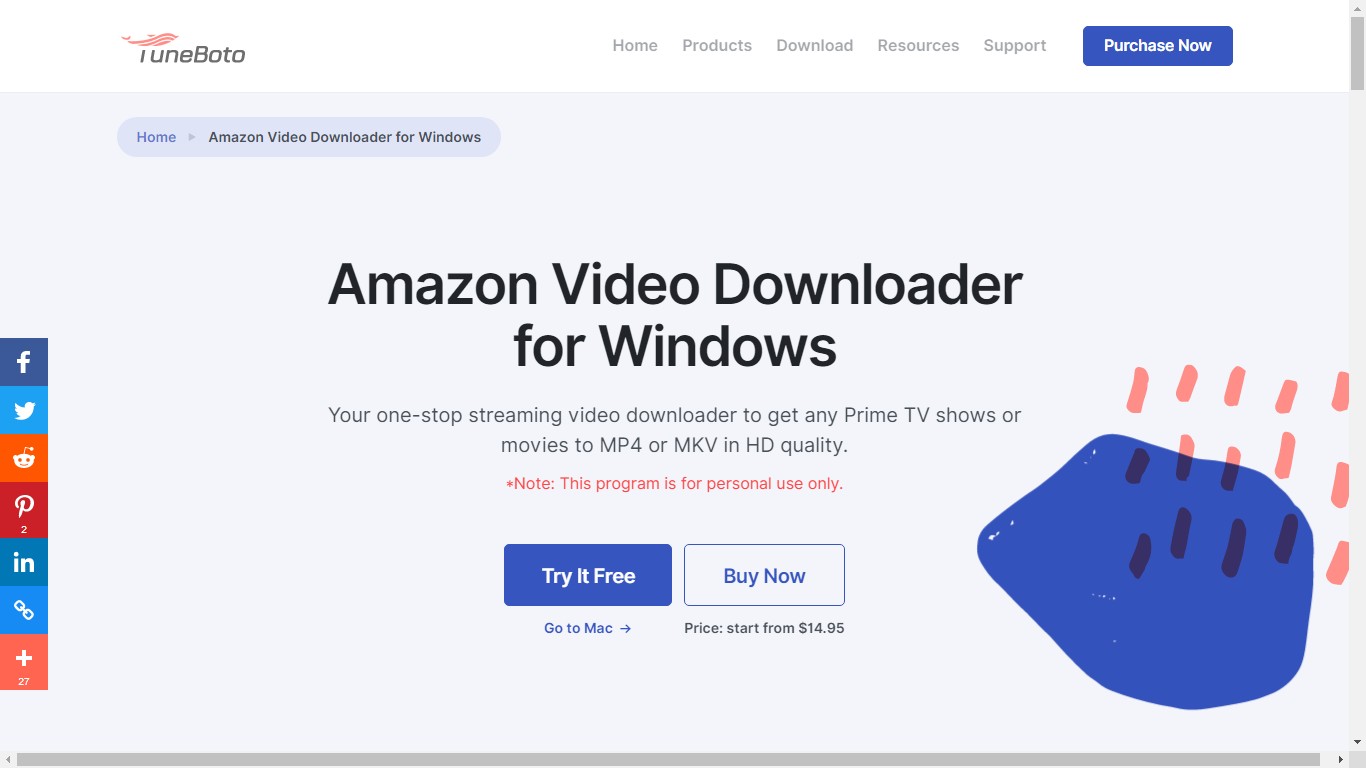 Amazon Prime Video Download mit dem Video Downloader: TuneBoto Amazon Video Downloader