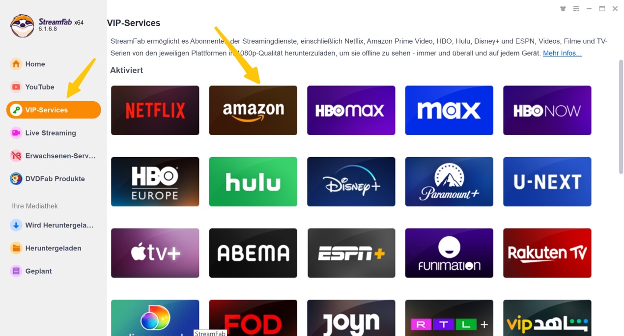 Schritte zum Amazon Freevee Video Download mit StreamFab Amazon Downloader