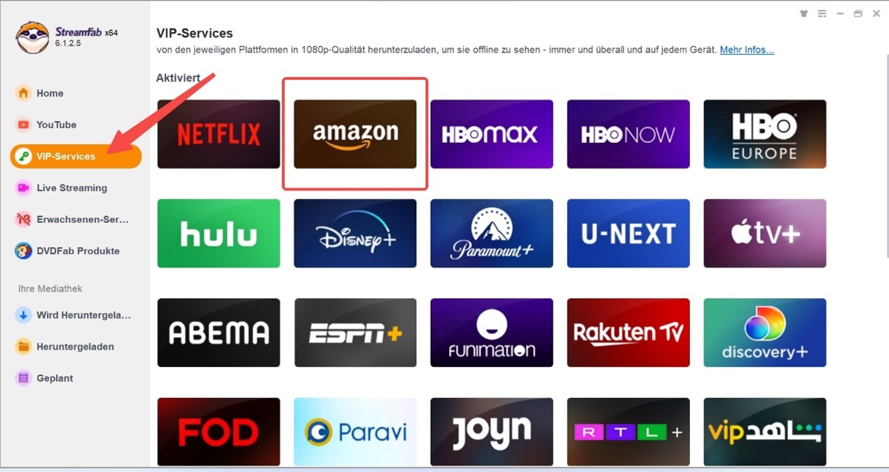 amazon video download:3.4 Wie man StreamFab Amazon Downloader benutzt?