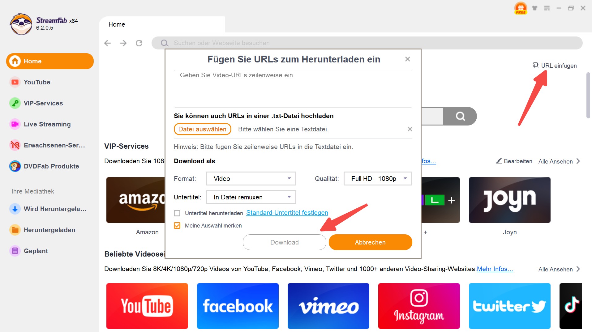 URL einfügen