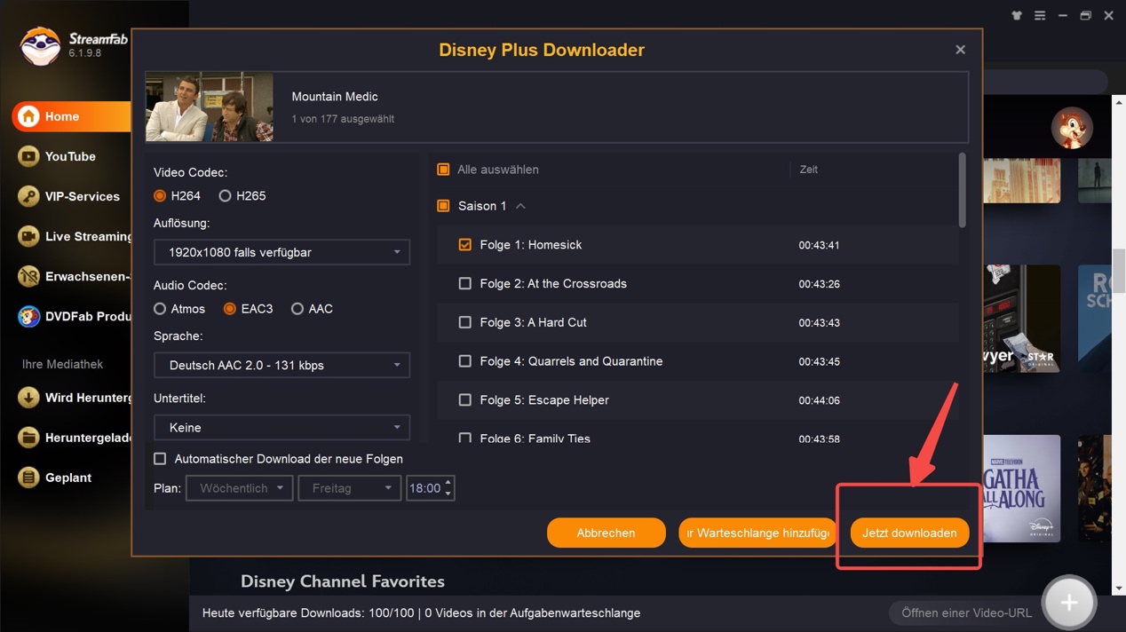 Alternativen zum MovPilot Disney Plus Video Downloader: StreamFab Disney Plus Downloader