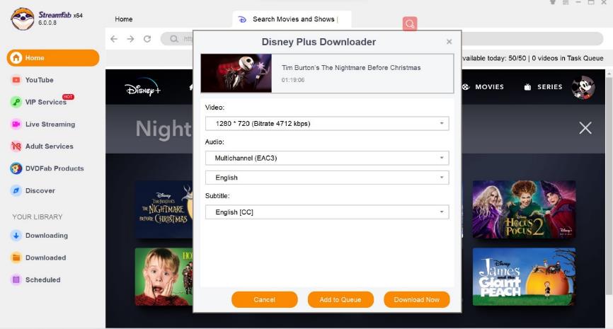 Laden Sie The Nightmare Before Christmas zur Offline-Anzeige herunter: streamfab disney plus downloader