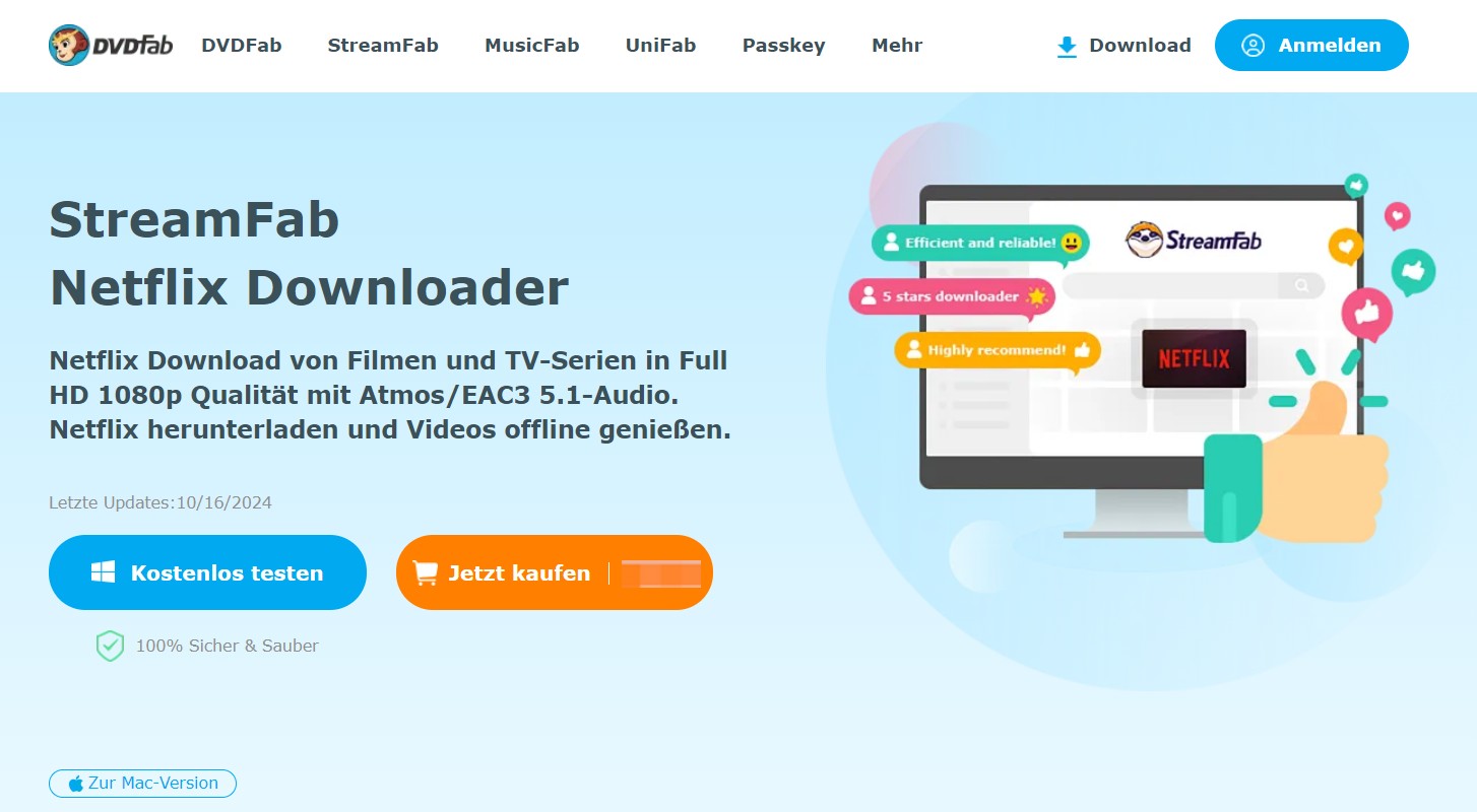 Download-Erfahrung vom StreamFab Netflix Downloader