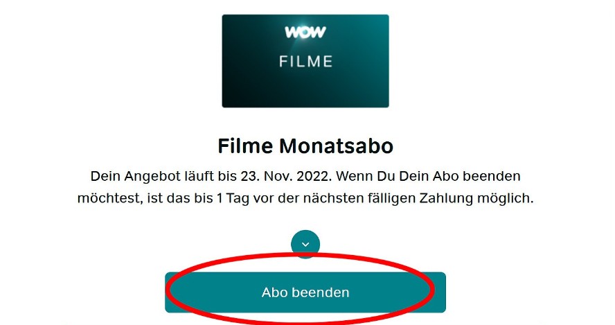 WOW Online-Kündigung über das Benutzerkonto