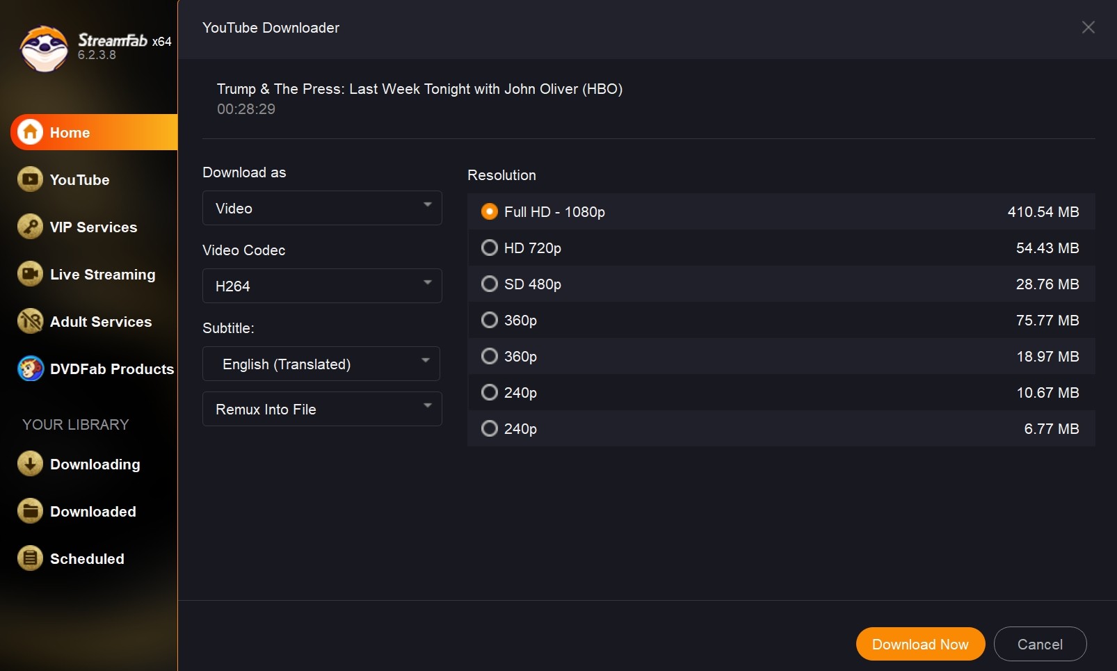 how to download a video from youtube: step 4 of streamfab