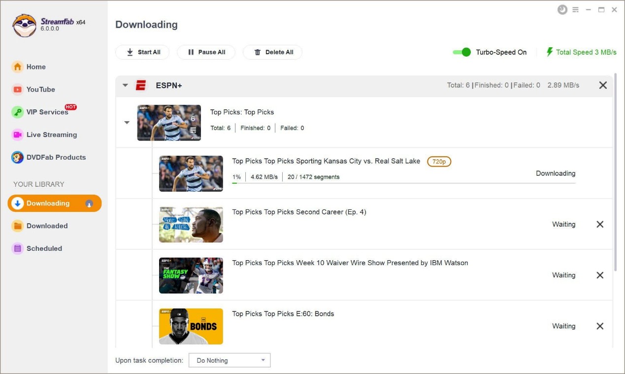 download ESPN video using StreamFab: Step 4