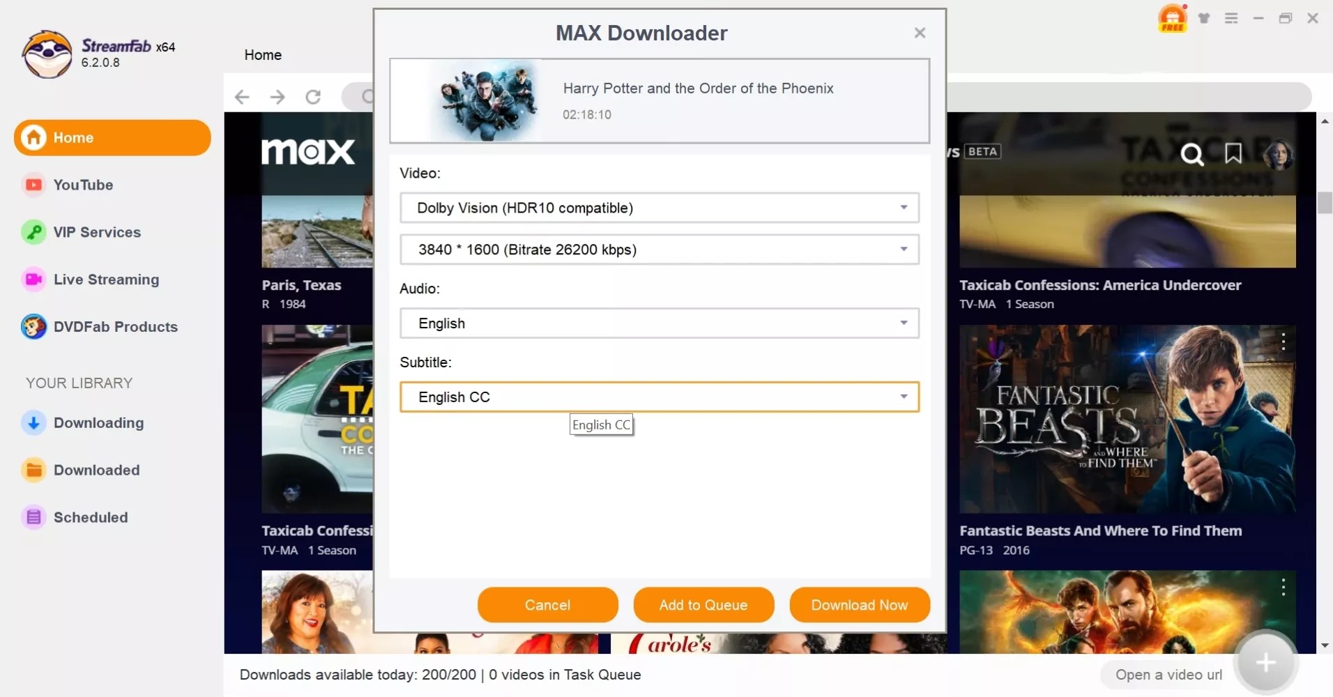 how to download videos from hbo max:step 3 of streamfab