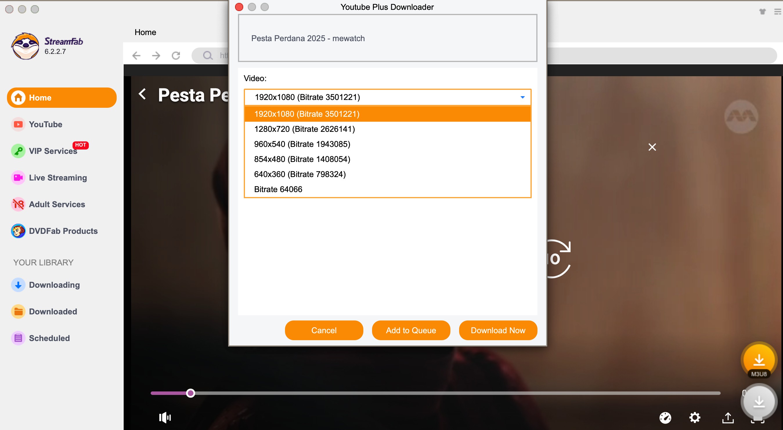 how to download videos from mewatch: step 4 of streamfab
