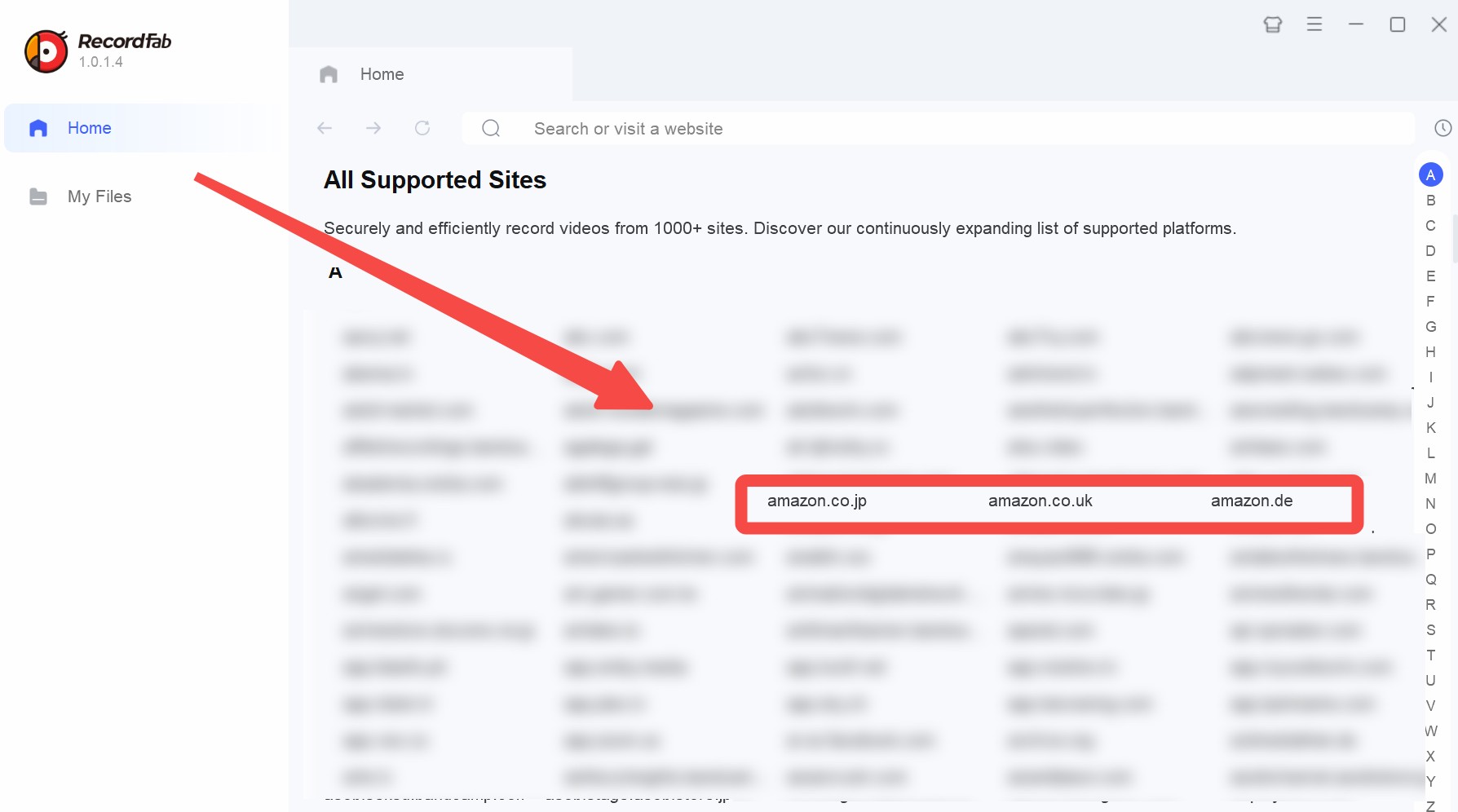how to screen record amazon video: recordfab step 1