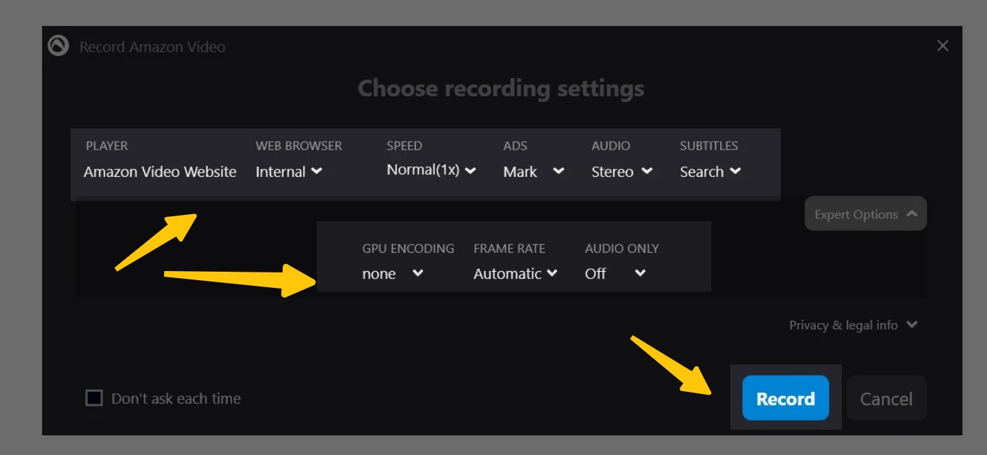 tunepat alternative: audials movie operation step 2