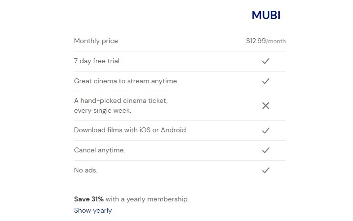 mubi:How Much Does Mubi Cost?