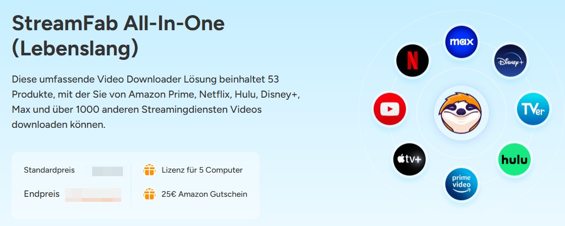 3. Bessere Alternative zu Audials One kostenlose Vollversion - StreamFab All-In-One