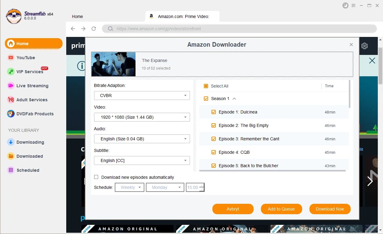 click download button to start the downloading using streamfab