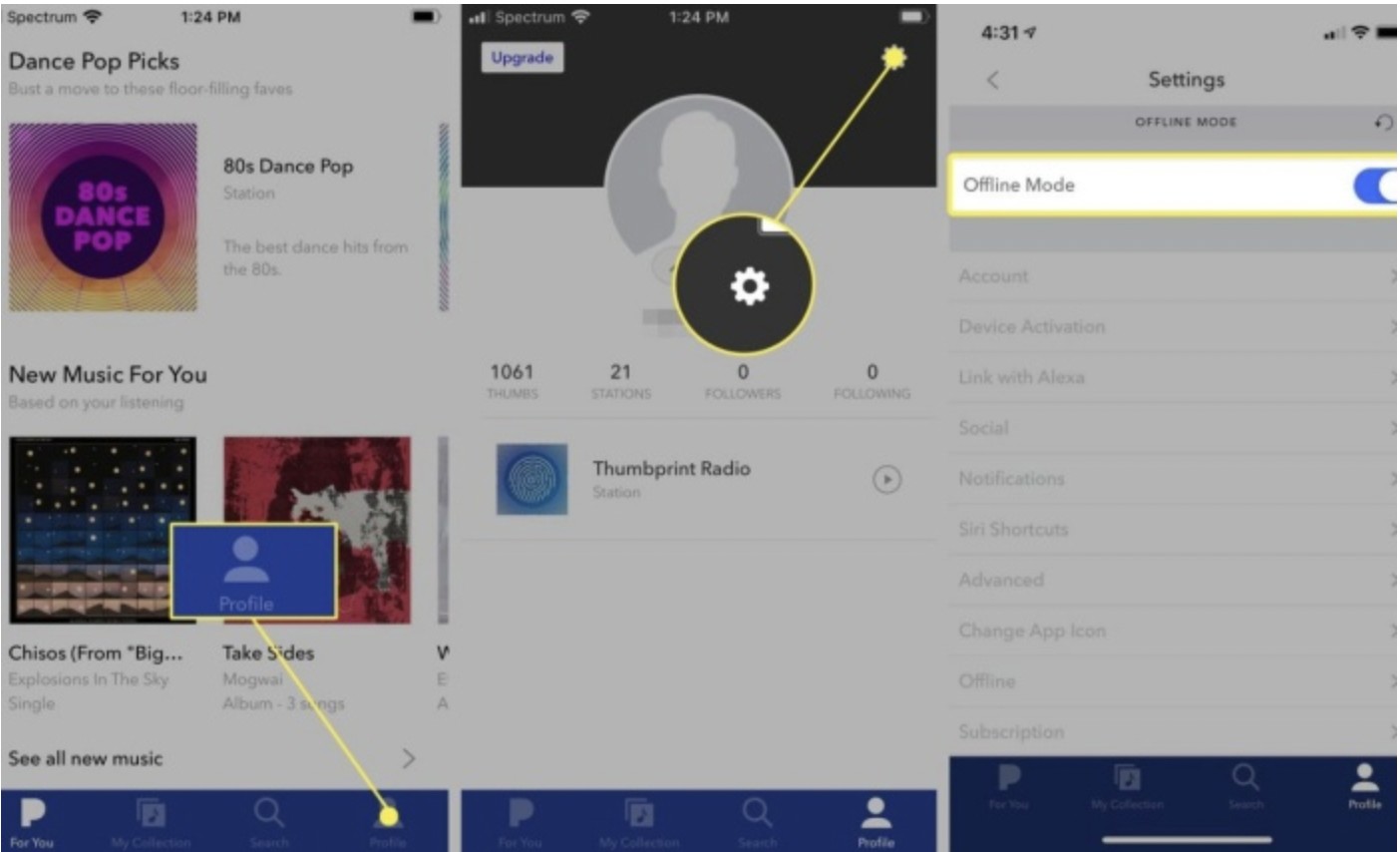 how to download pandora stations for offline listening on Android or macOS device for Pandora premium users