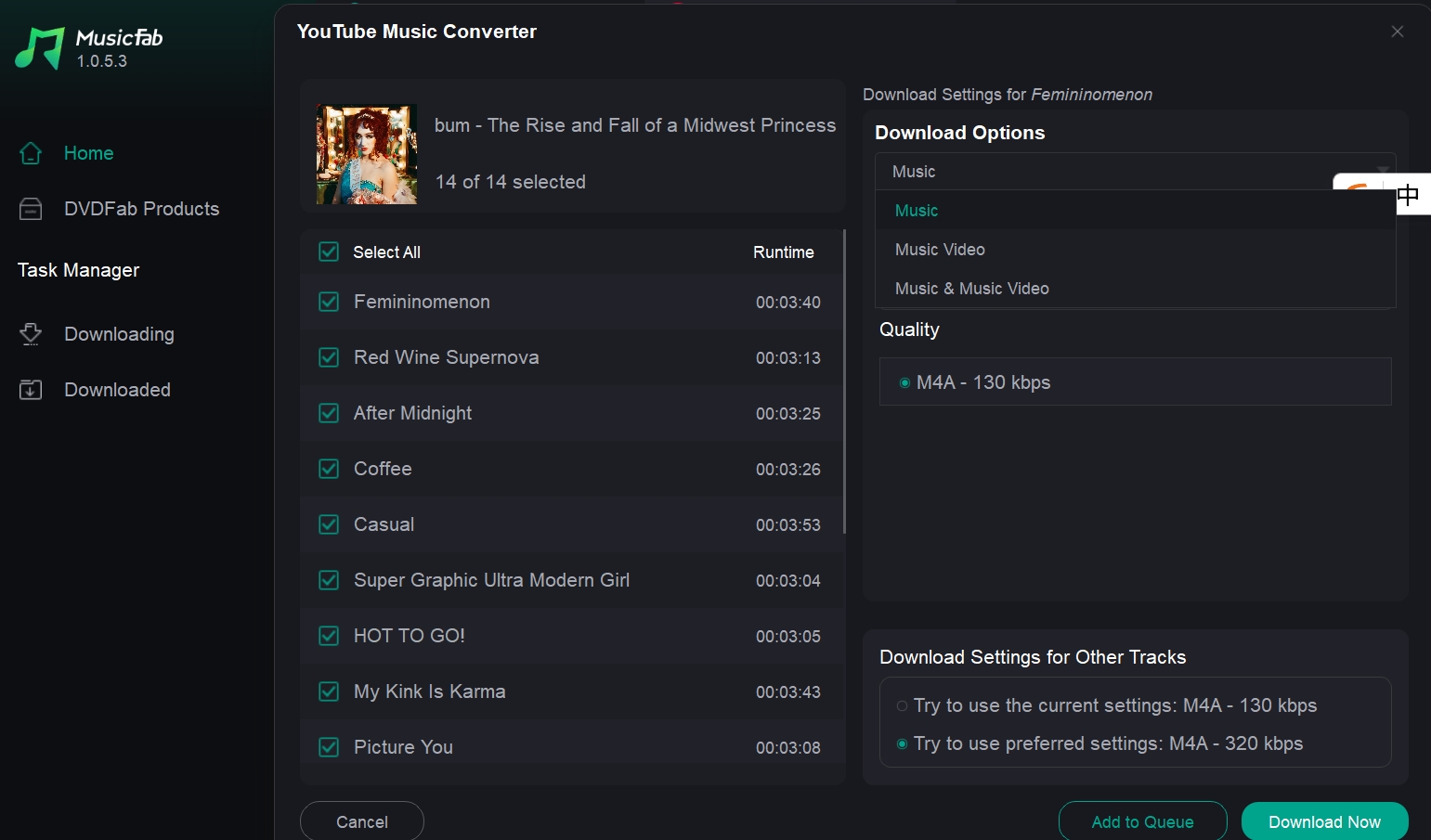 musicfab customize settings