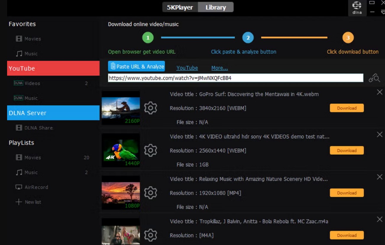 12 Best H.265 Players: 5KPlayer