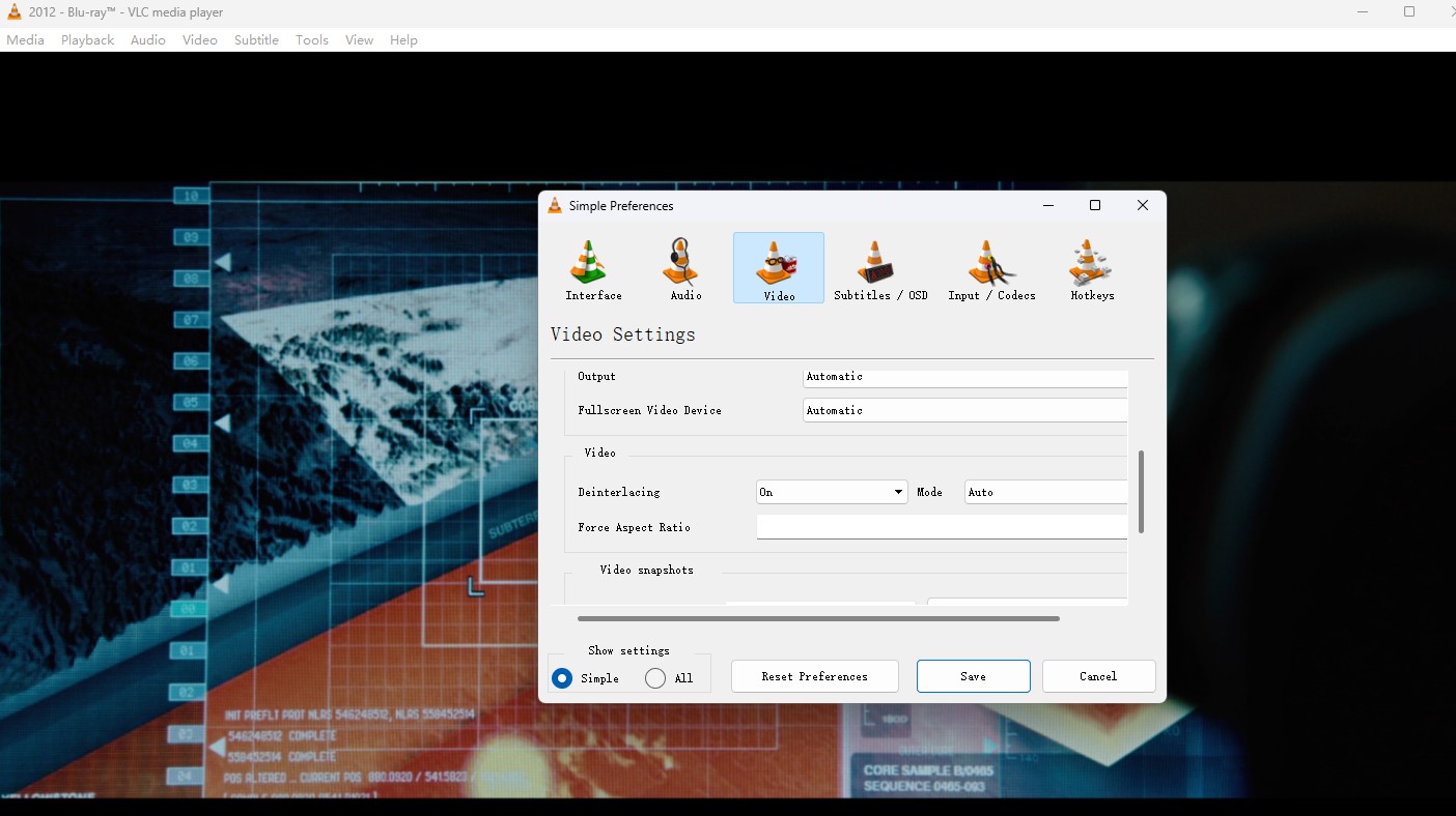 Adjust Preferences in VLC Media Player