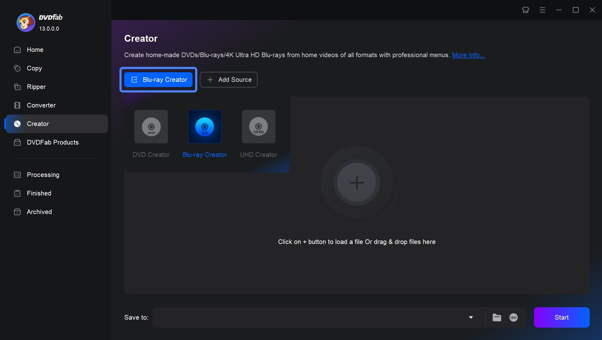 Blu ray burner software for mac: DVDFab Blu-ray Creator