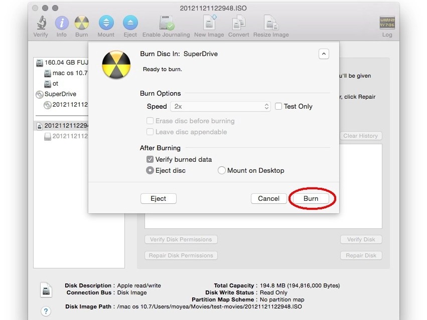 :Burn ISO to DVD with Disk Utility