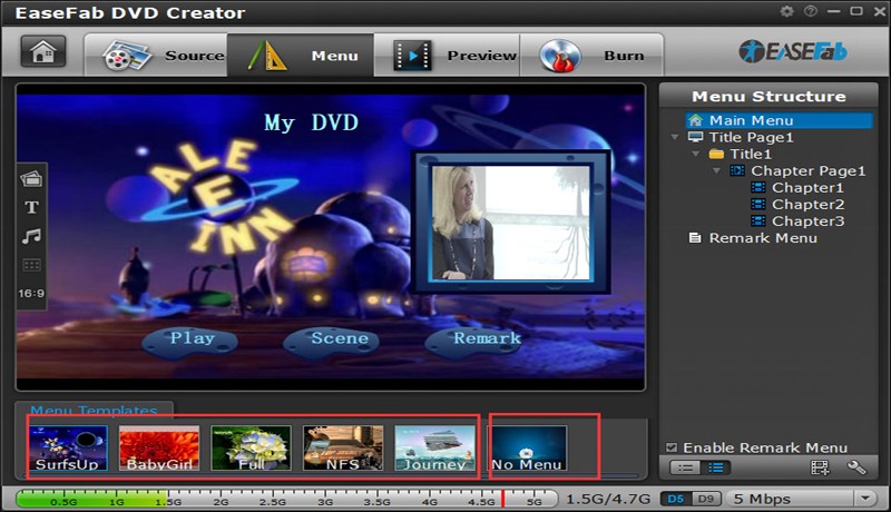 Comment convertir mp4 en DVD avec EaseFab DVD Creator