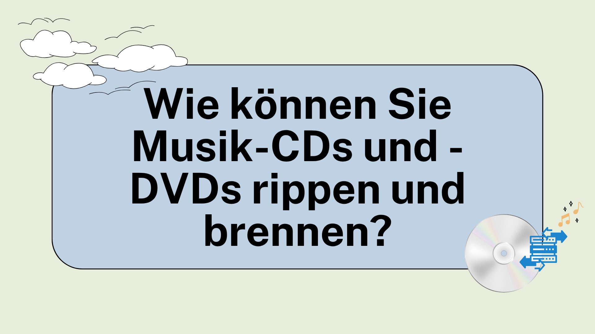 Wie können Sie Musik-CDs und -DVDs rippen und brennen?