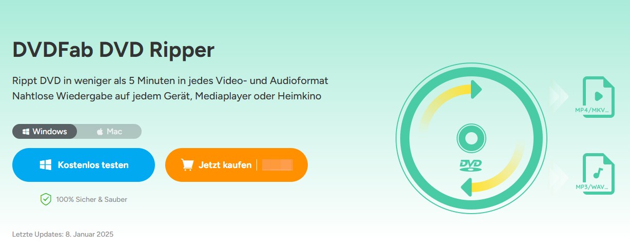 Backups von kopiergeschützten DVDs können mit DVDFab DVD Ripper erstellt werden.