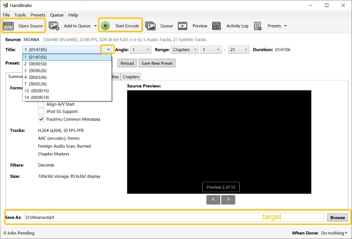 How to rip DVD to Hard Drive with Handbrake