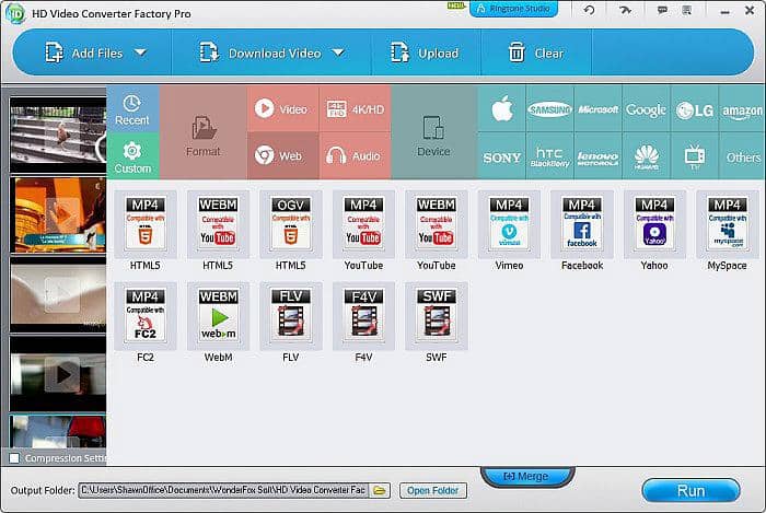 converter avi en mp4 avec des logiciels de convertisseur vidéo:Free HD Video Converter Factory