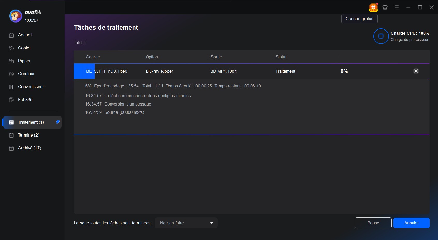 Comment convertir Blu-ray en MP4 avec DVDFab Blu-ray Ripper ?