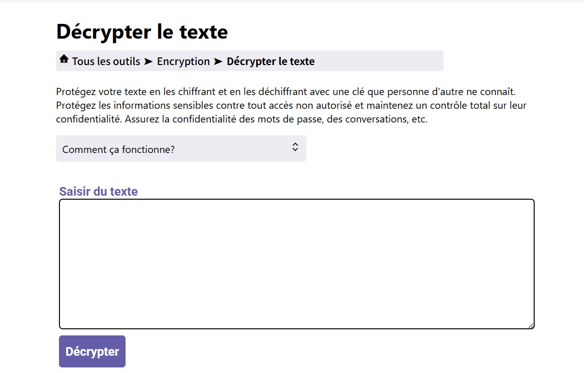 écrypter avec les outils de décryptage DVD Blu-ray texte gratuits:4. Décrypter en ligne avec un outil de décryptage