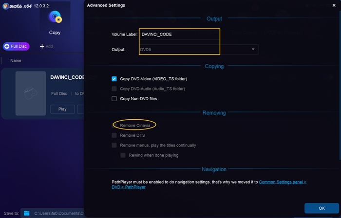 Comment réparer un DVD rayé et numériser le contenu pour une lecture ultérieure:Copier un DVD en tant qu'ISO/dossier : DVDFab DVD Copy