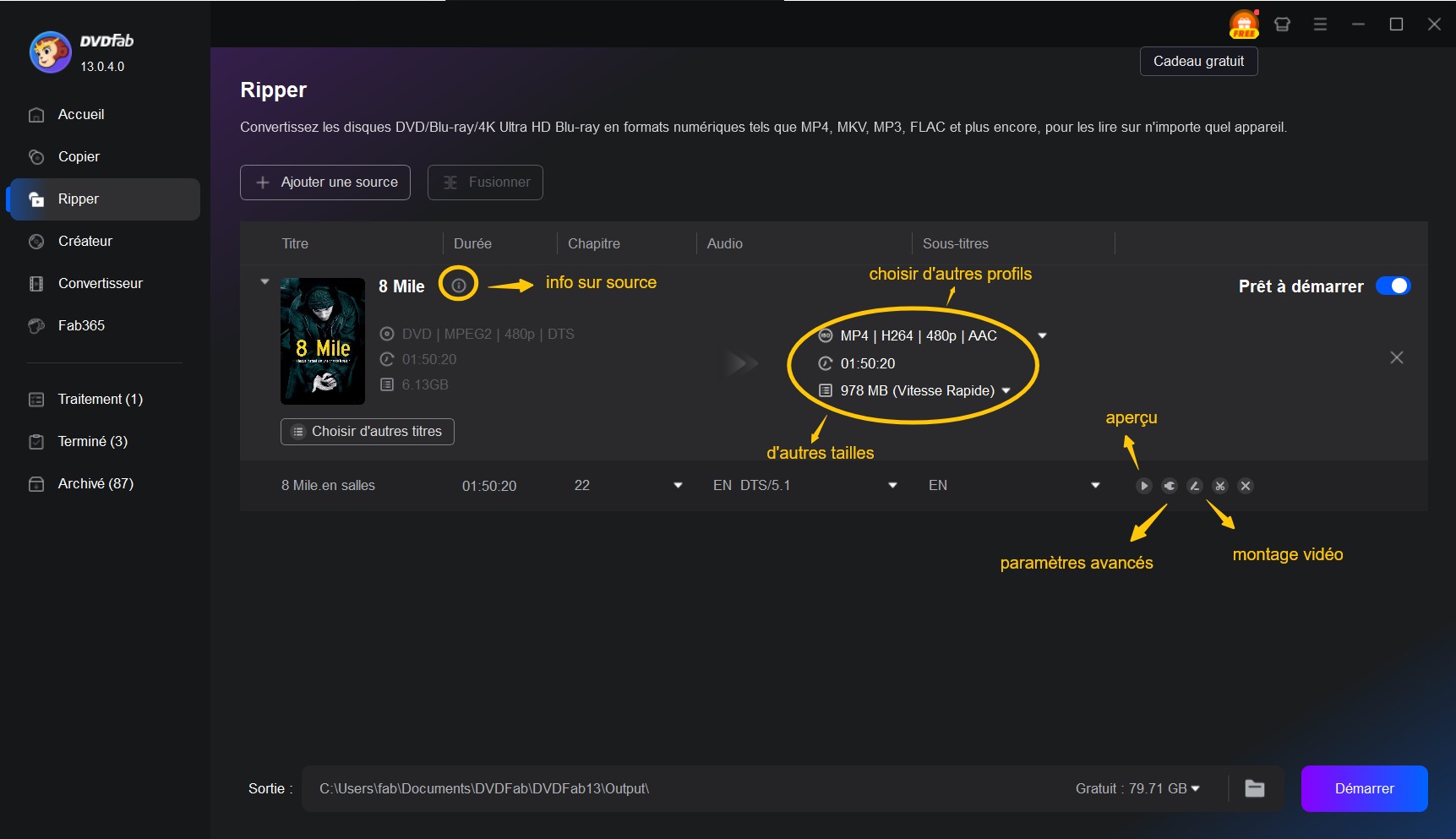 Comment convertir l'ISO en formats numériques à l'aide de DVDFab DVD Ripper ?