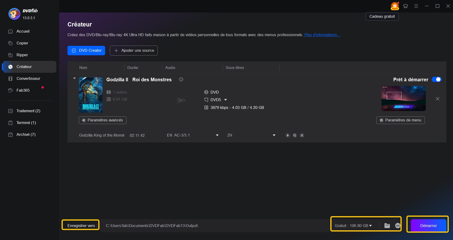 Graver le clip musical sur DVD avec DVDFab DVD Creator
