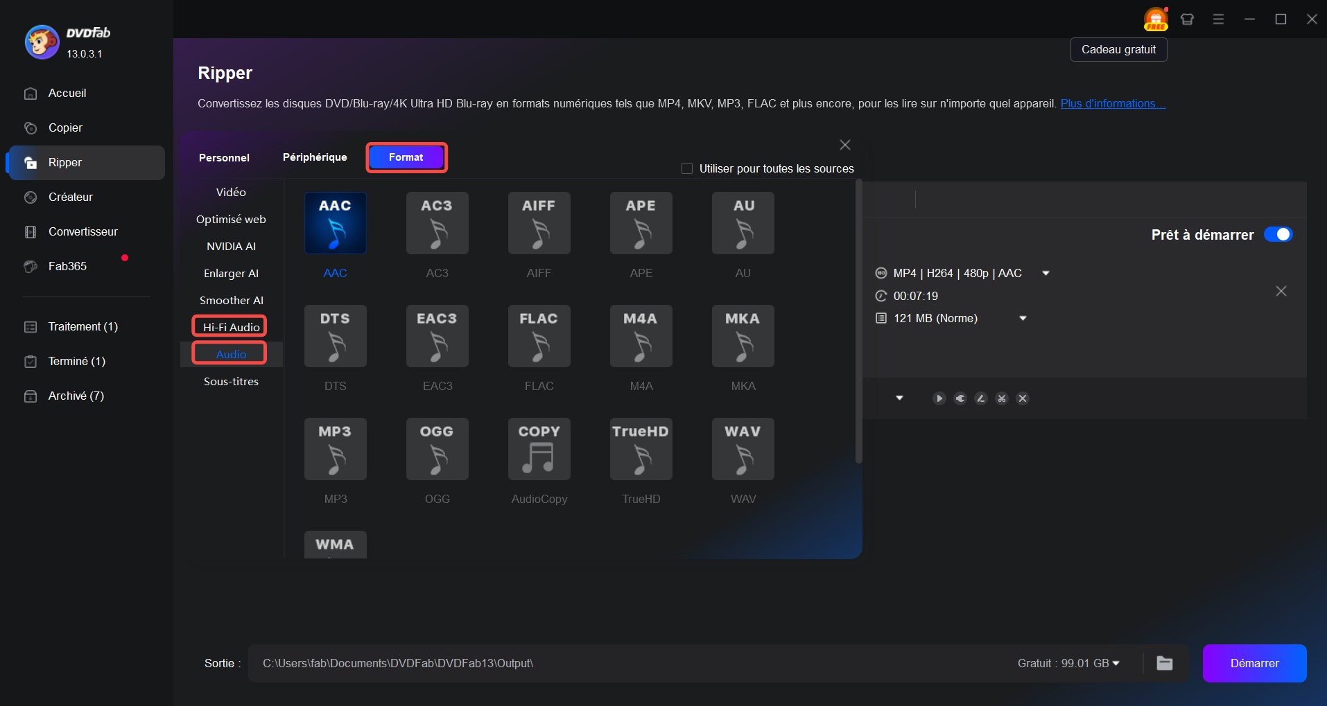 Extraire de la musique d'un DVD avec DVDFab DVD Ripper