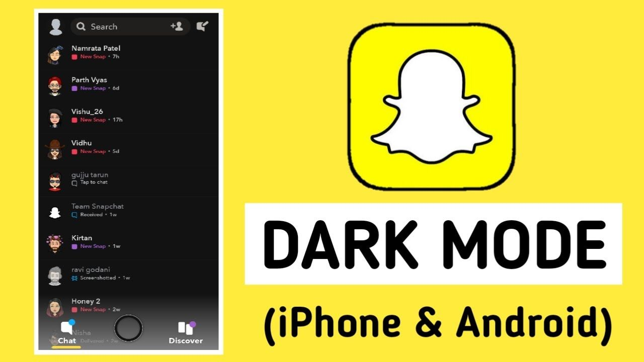 how to change snapchat to dark mode