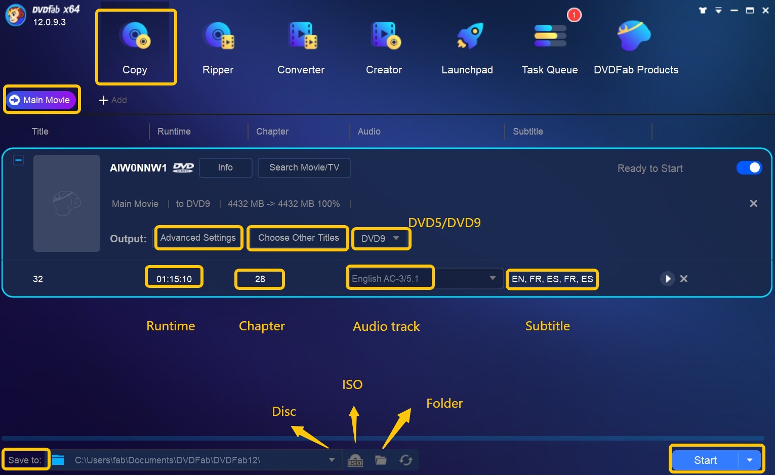 How to Convert File/Disc/Folder to ISO Using DVDFab DVD Copy?