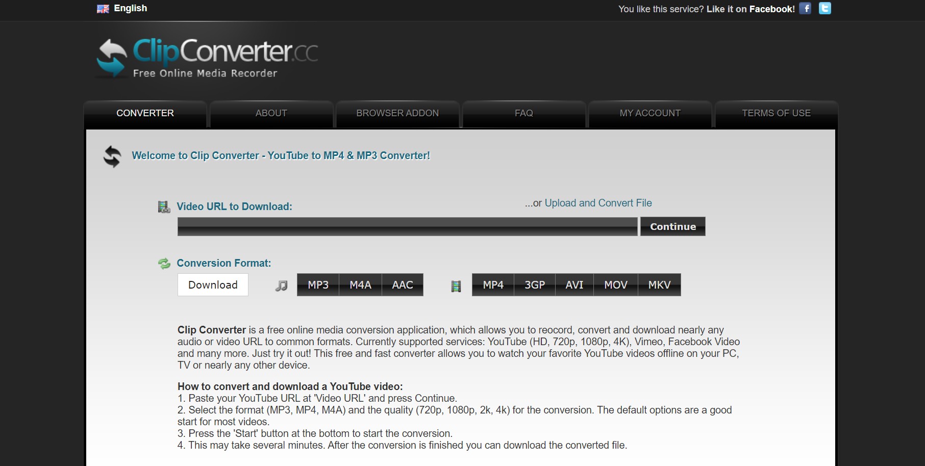 how to convert url to mp4 video: Cipconverter