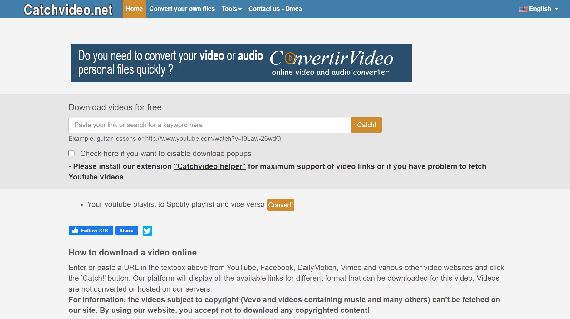 how to turn a link into a video: catchvideo.net