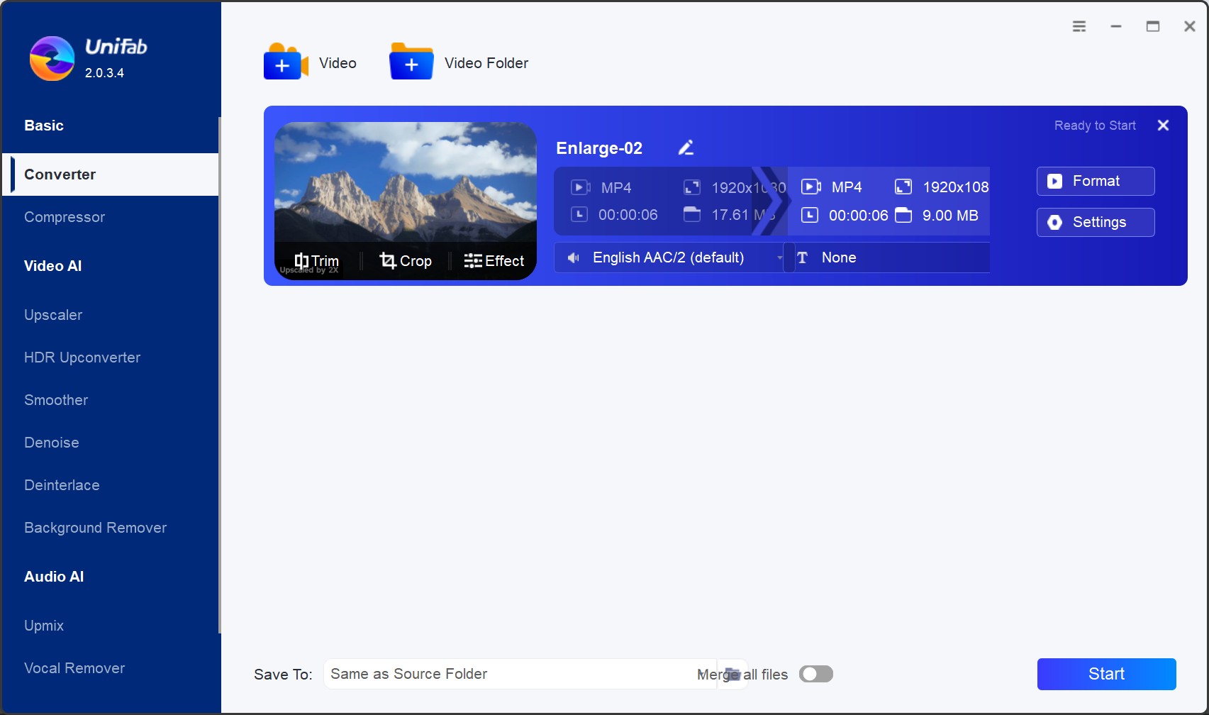 Best MP4 to MP3 Converter: UniFab video converter