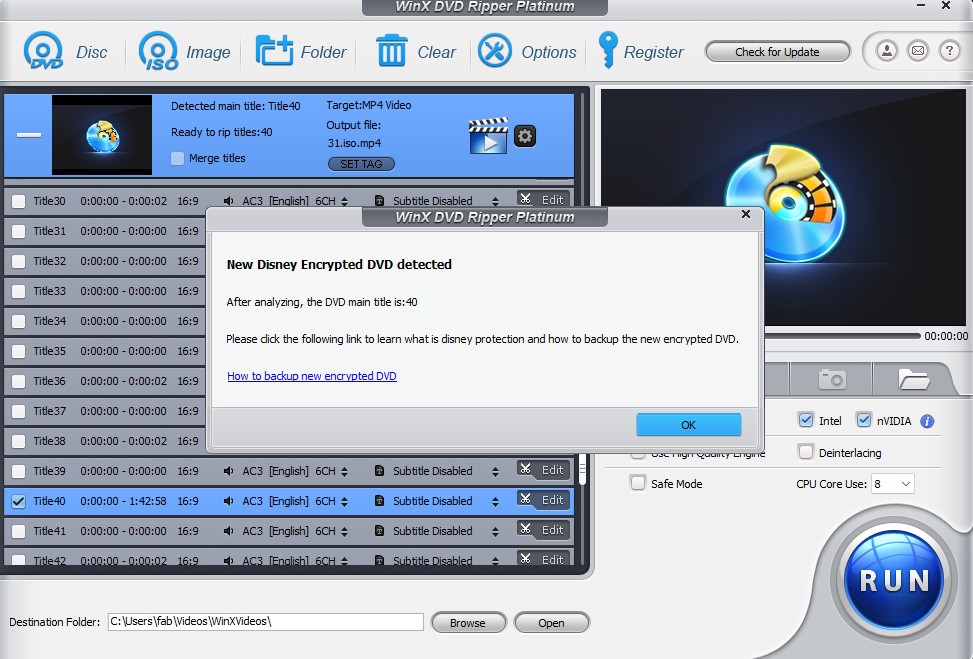 Rip DVD to MP4 with WinX DVD Ripper