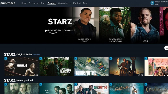 Que sont les chaînes d'Amazon Prime Video:4. STARZ