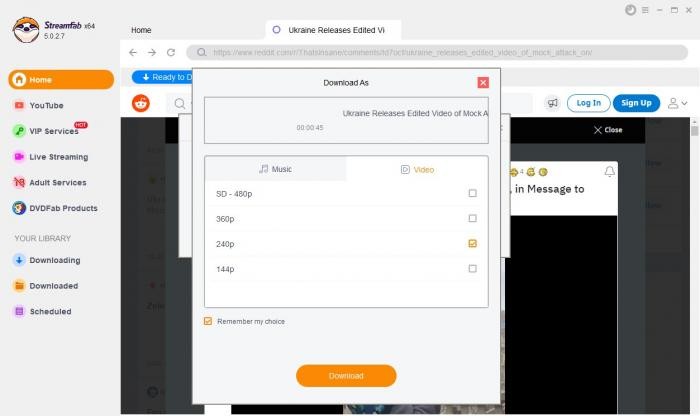 Reddit Video Downloader:Part 3: How to Download Reddit Videos Using StreamFab Reddit Youtube Video Downloader?