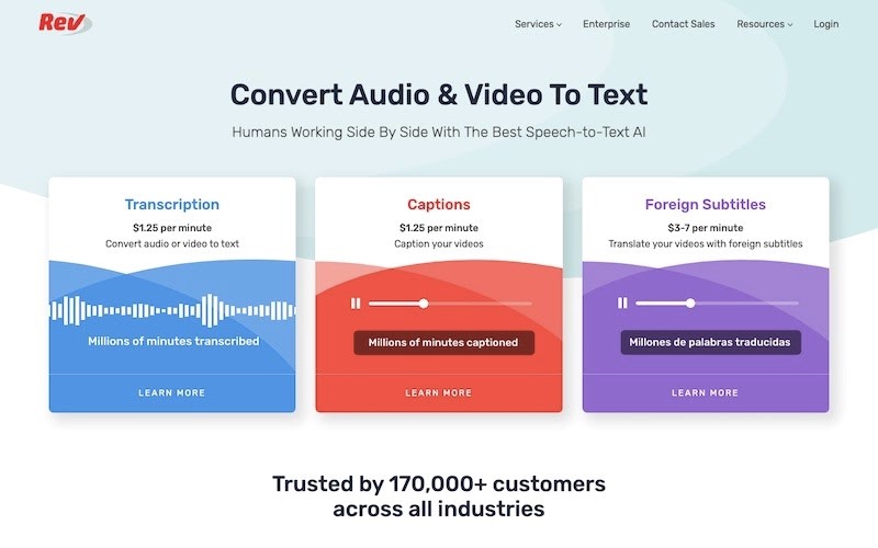 transcription from audio to text rev.com