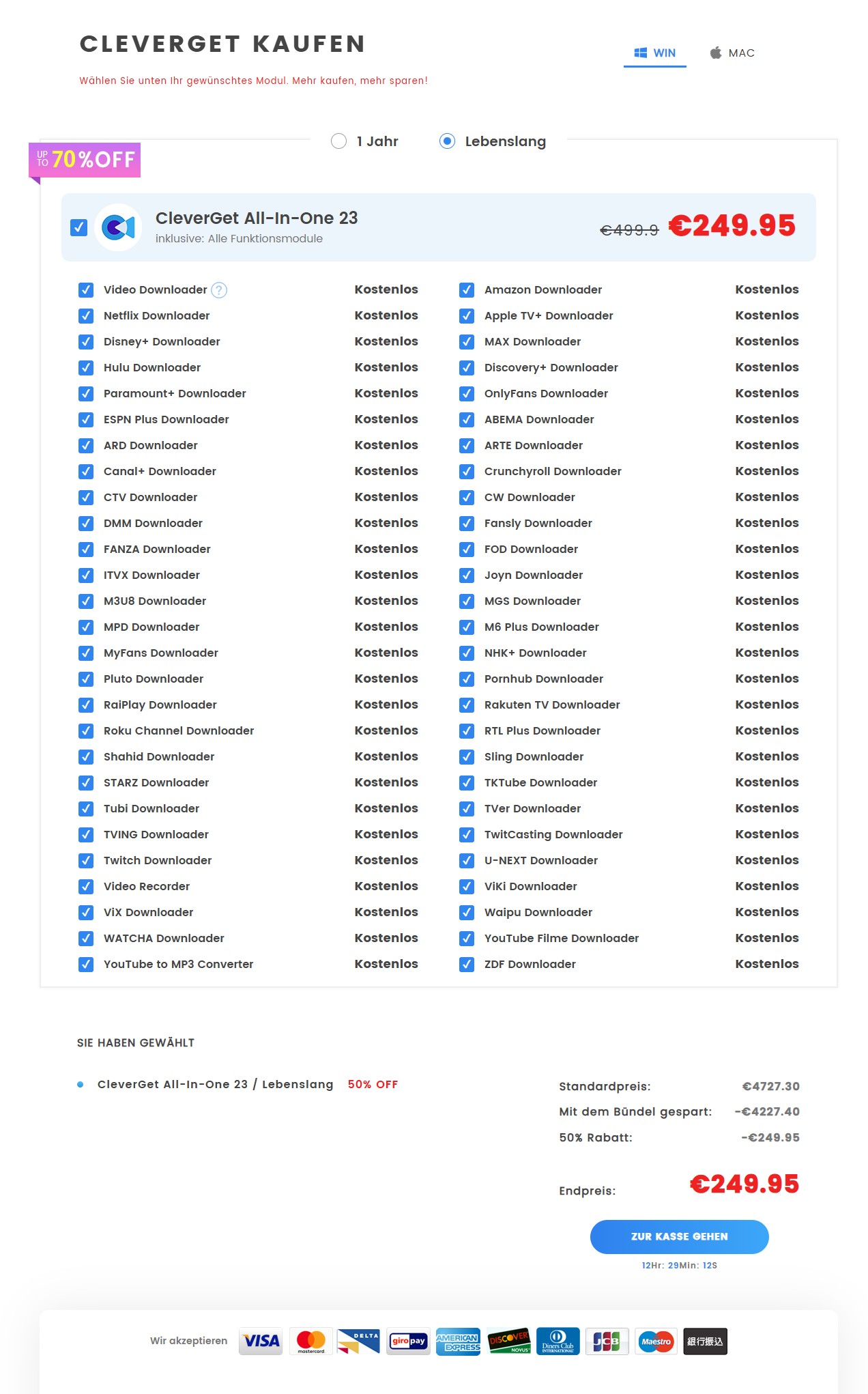Ist Cleverget Video Downloader kostenlos zu benutzen