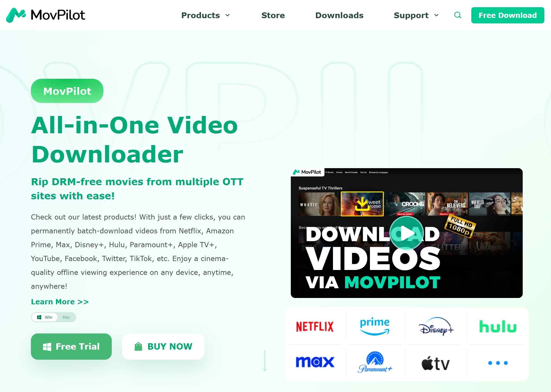 one of the best flixicam alternatives: movpilot video downloader